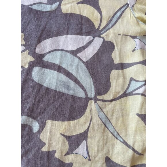 Denim & Flower Ricky Singh Mens Floral Button-Up Shirt M Cotton Blend Gray/Yello - Picture 10 of 10